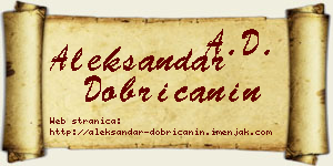 Aleksandar Dobričanin vizit kartica